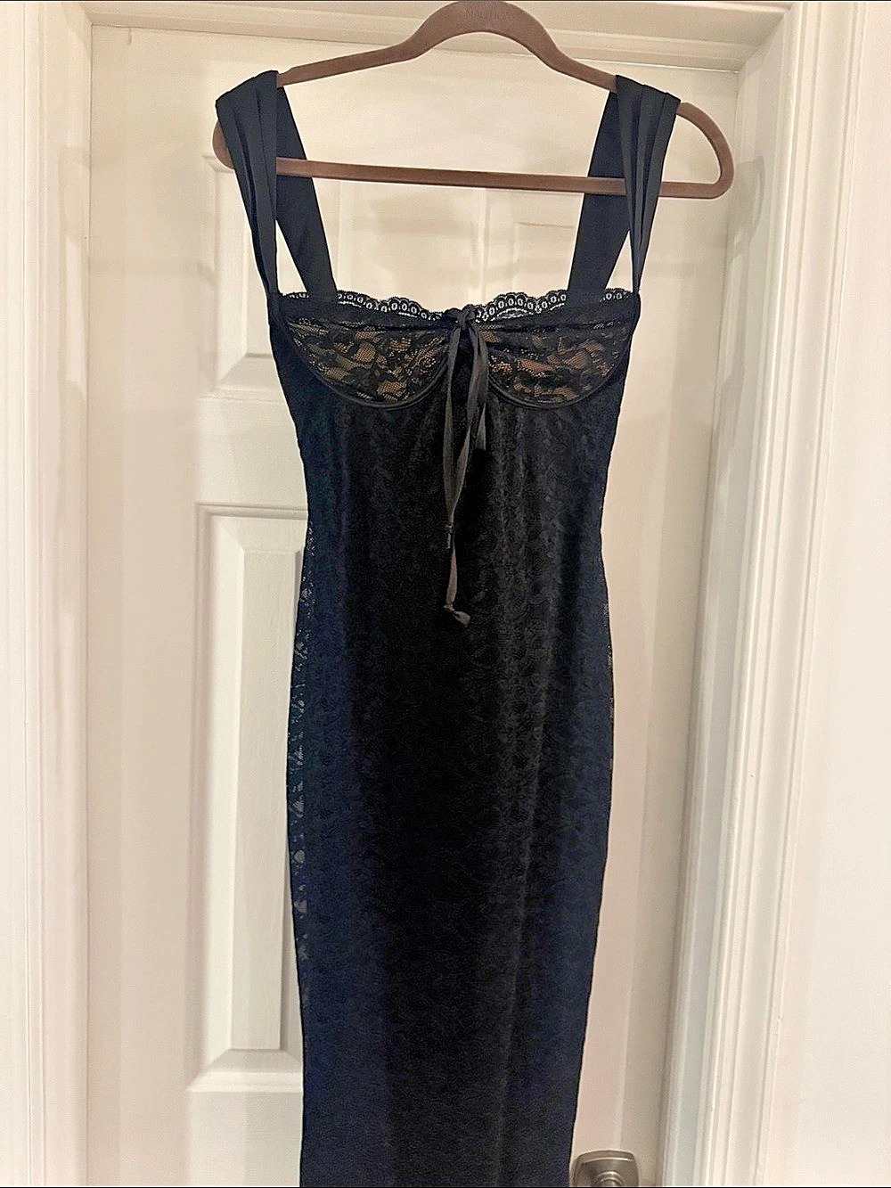 Black Lace Long Slip Like New